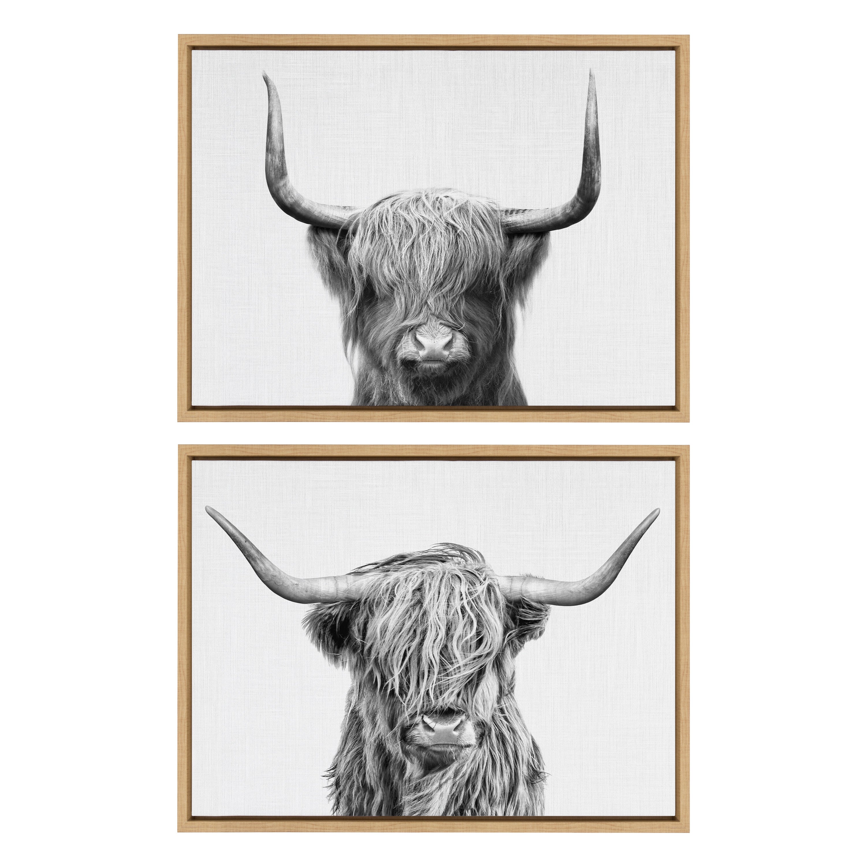 Sylvie Highland and Highland Cow 2 Framed Canvas by Simon Te of Tai Prints