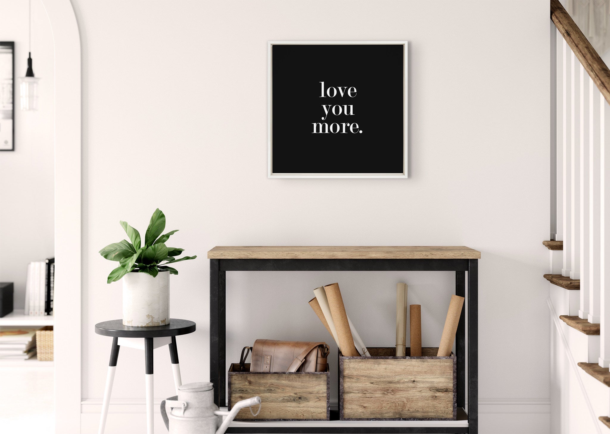 Sylvie Love You More Black Framed Canvas by Maggie Price
