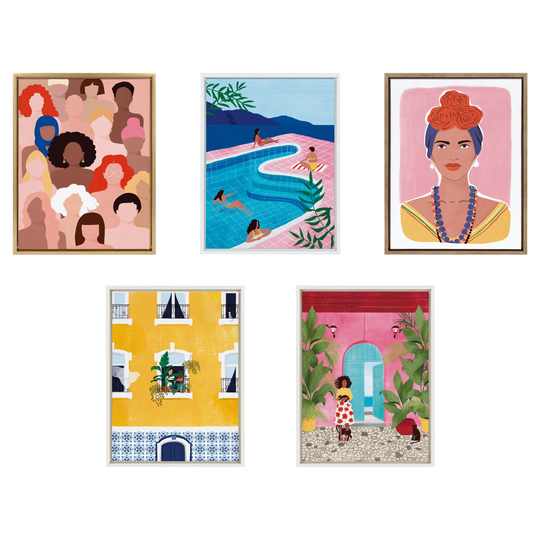 Sylvie Pool Ladies Framed Canvas By Maja Tomljanovic