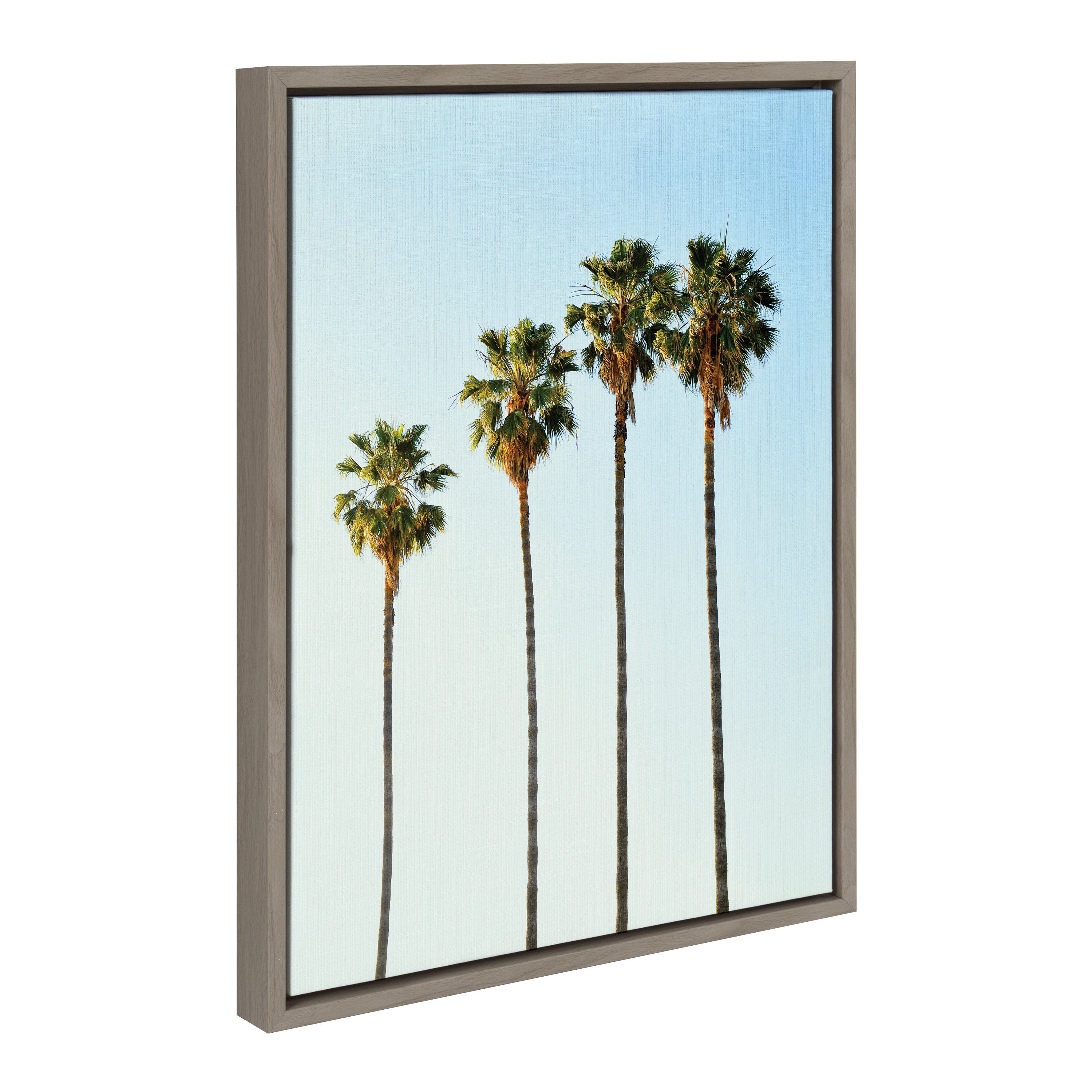 Sylvie Four Palm Trees Framed Canvas by Simon Te