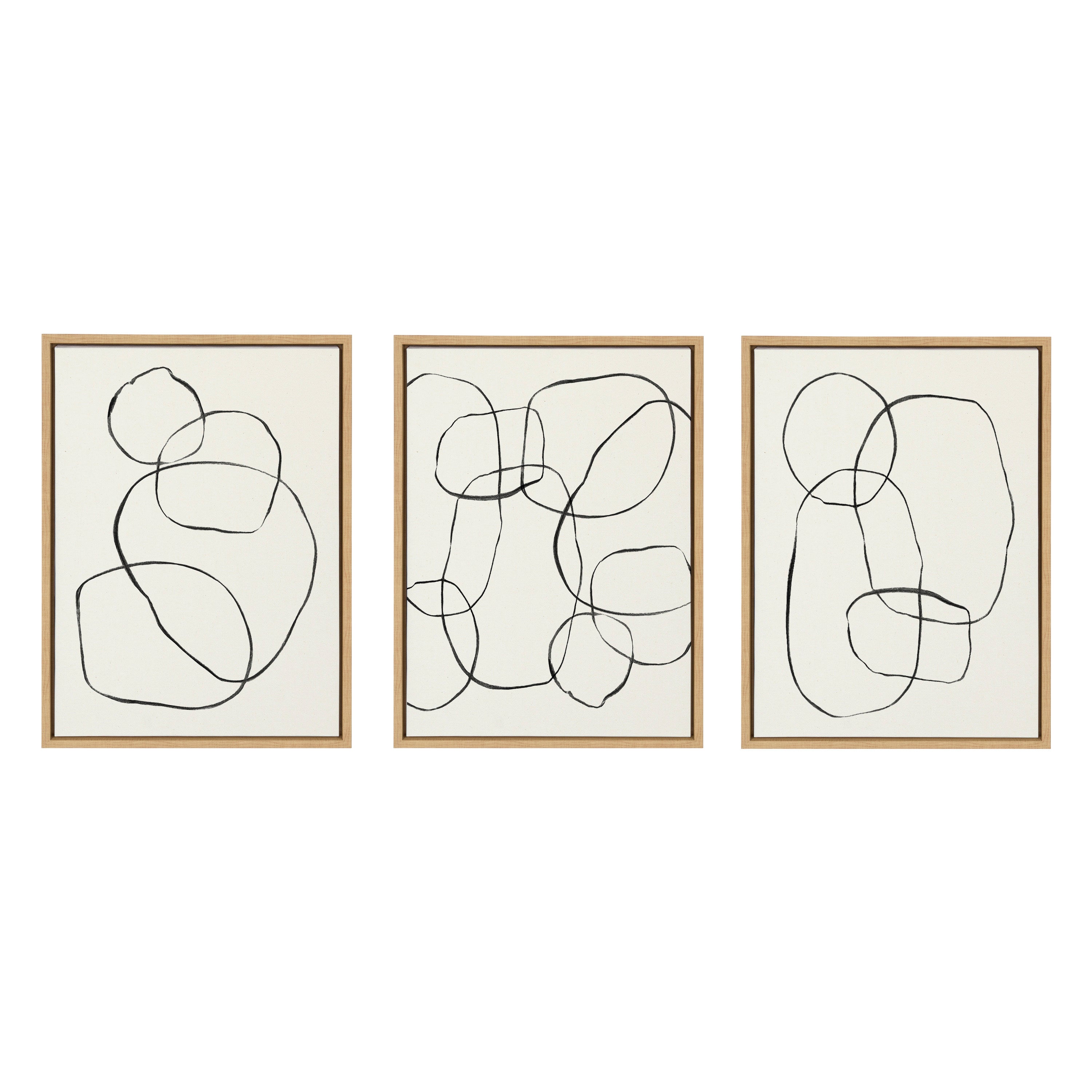 Sylvie 869 Going in Circles, Dancing Circles, and 871 Modern Circles Framed Canvas by Teju Reval of SnazzyHues
