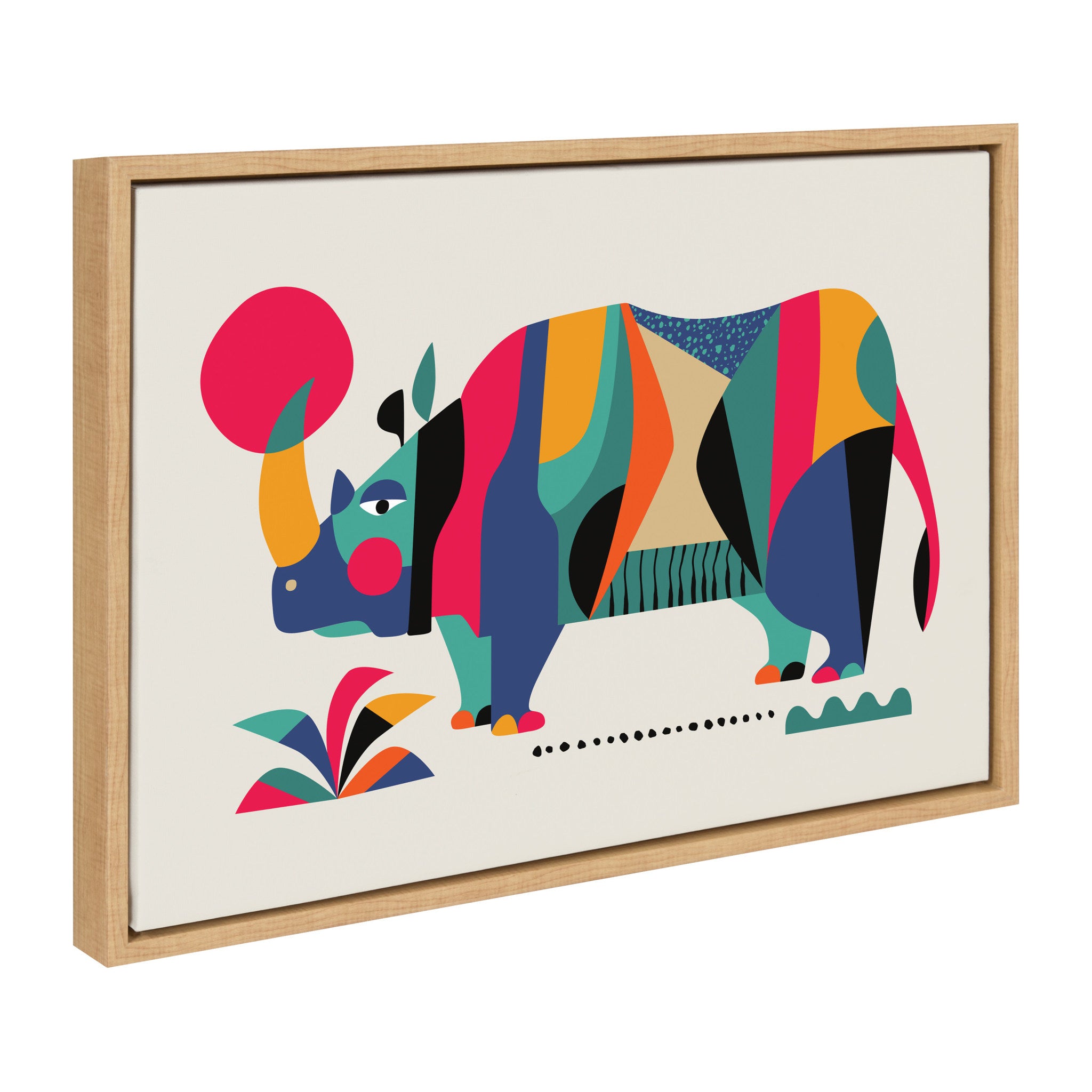 Sylvie Rhinoceros Framed Canvas by Rachel Lee of My Dream Wall