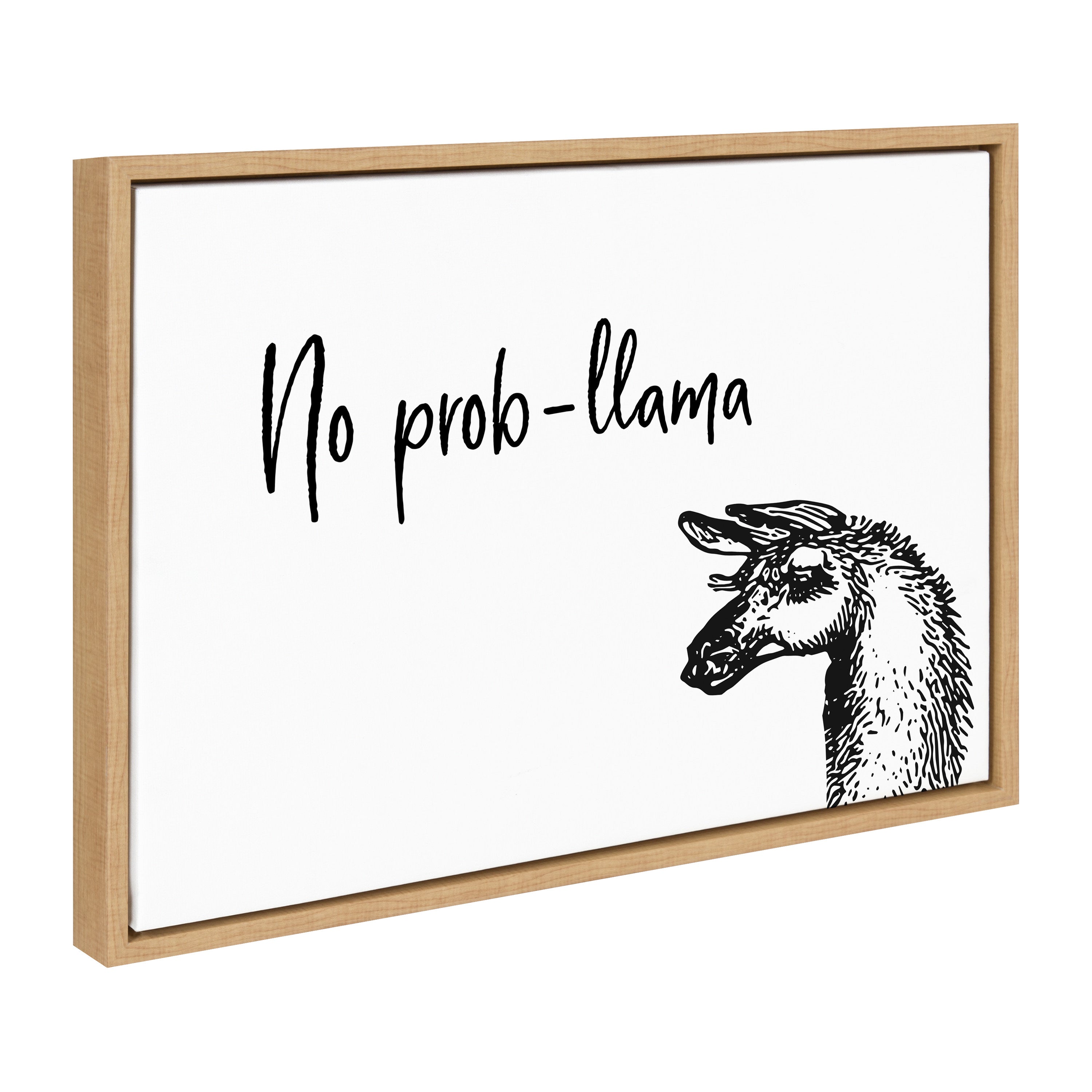 Sylvie No Prob Llama Framed Canvas by Apricot and Birch