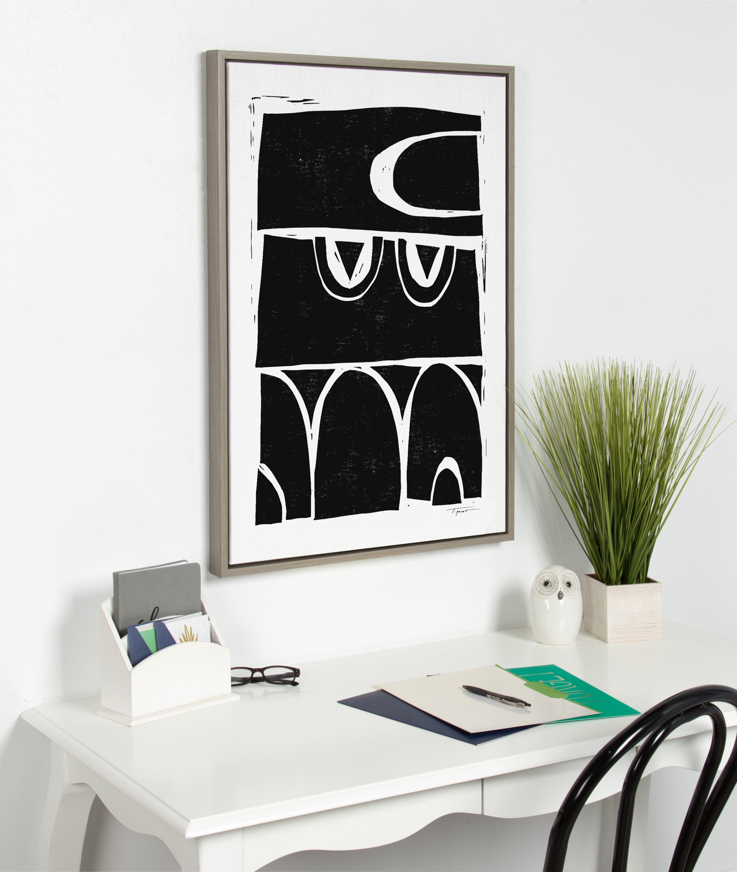 Sylvie Modern Structured Arches Framed Canvas By Statement Goods