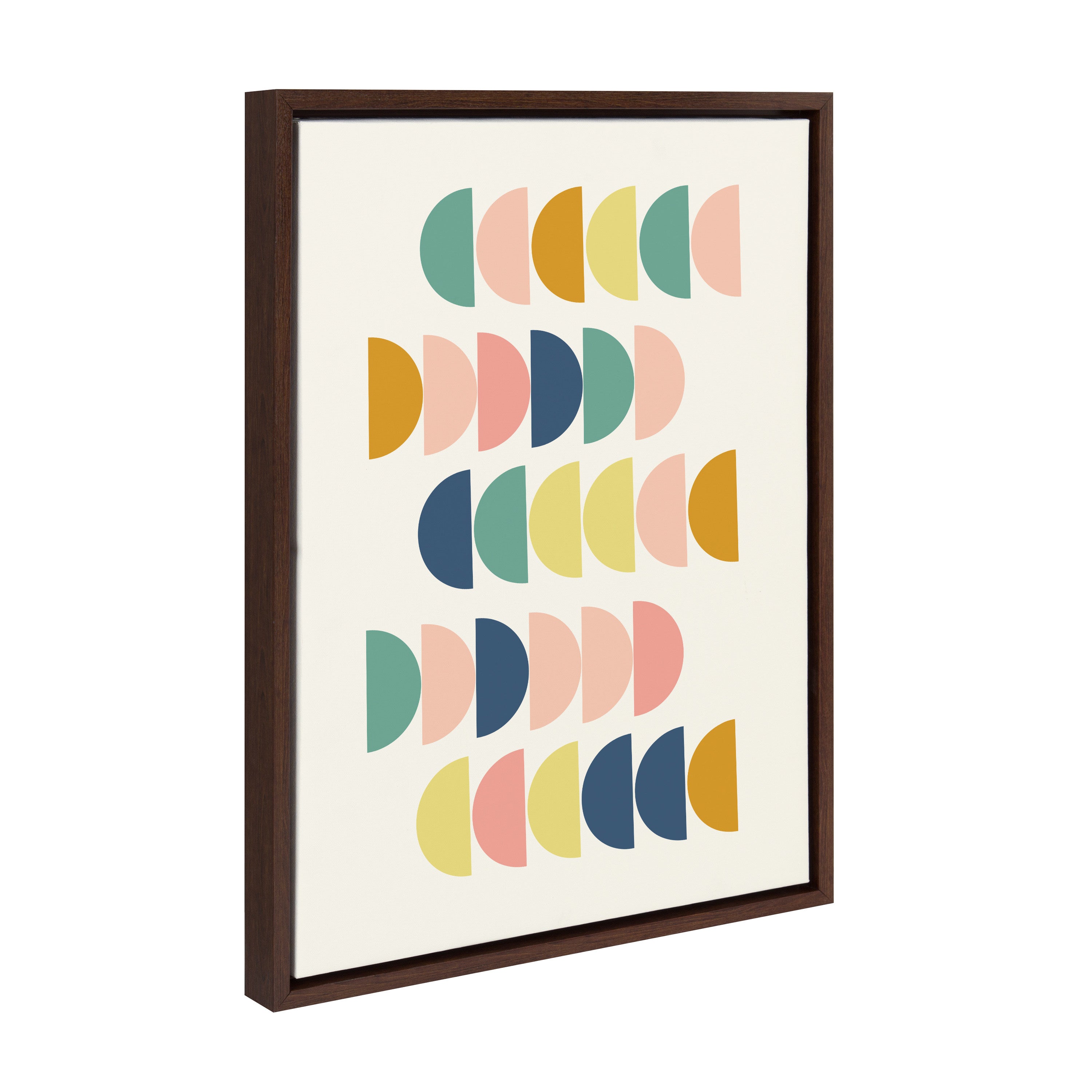 Sylvie Simple Shapes in Soft Colors Framed Canvas by Apricot and Birch