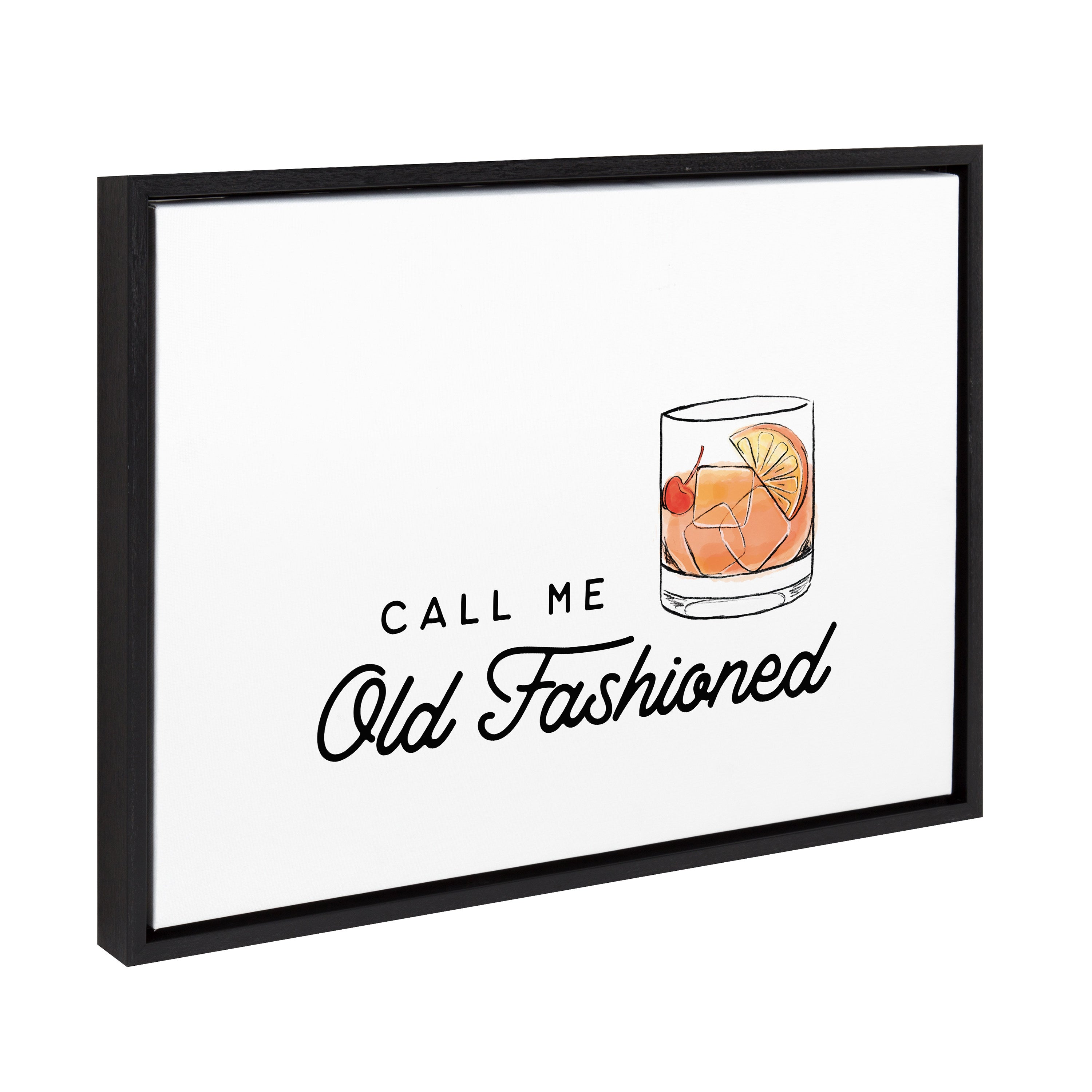 Sylvie Call Me Old Fashioned Framed Canvas by The Creative Bunch Studio