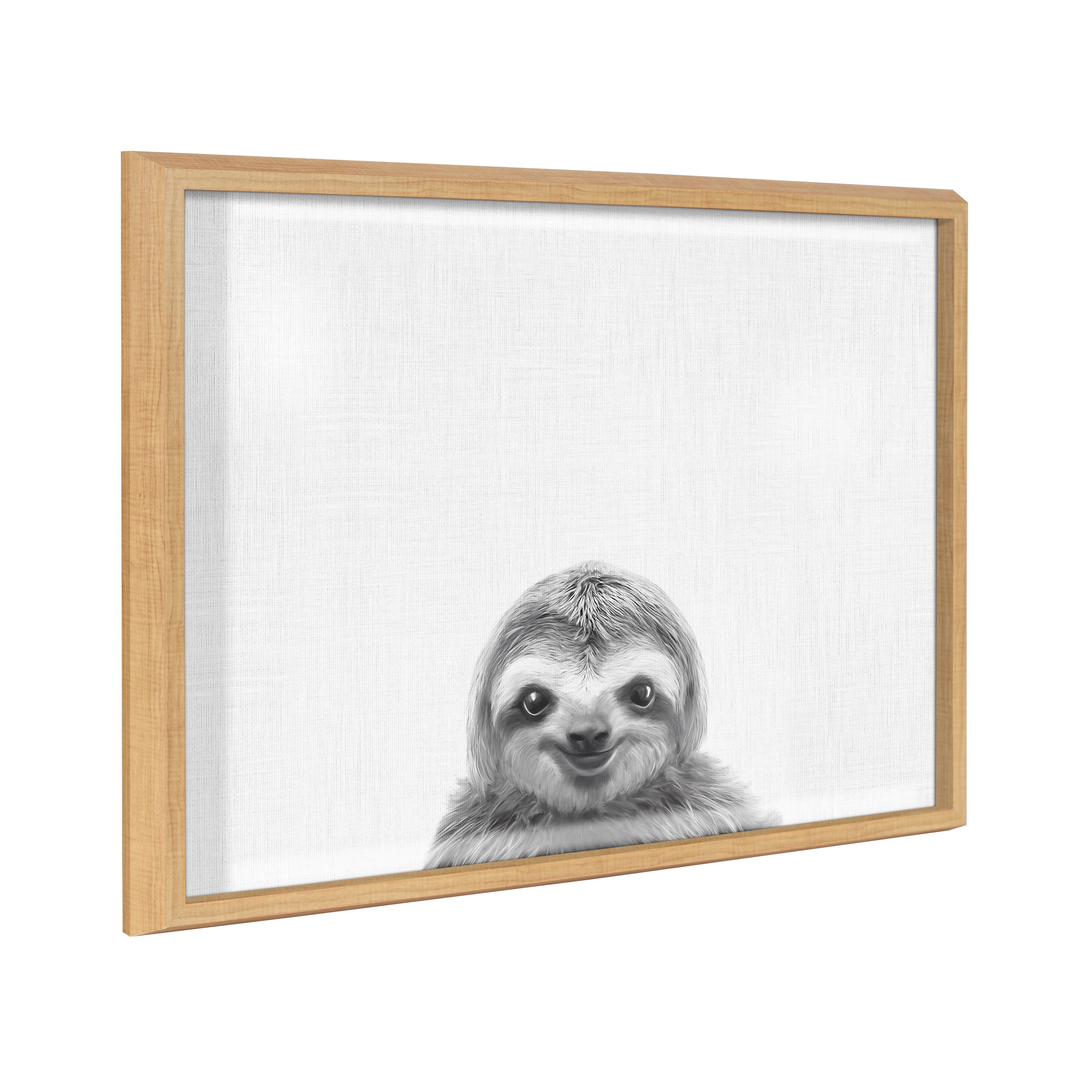 Blake Sloth Framed Printed Glass by Simon Te of Tai Prints