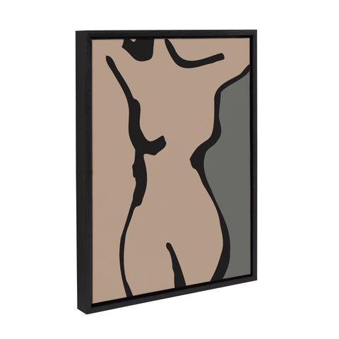 Sylvie Moody Feminine Figural Drawing 1 Framed Canvas by The Creative Bunch Studio