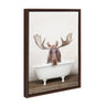 Sylvie Moose Rustic Bubble Bath Framed Canvas by Amy Peterson Art Studio