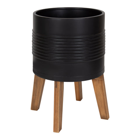 Gavri Metal Planter with Wood Stand