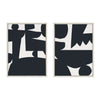 Sylvie Quiet Jungle 1 Left and Right Black and White Abstract Framed Canvas by Kelly Knaga