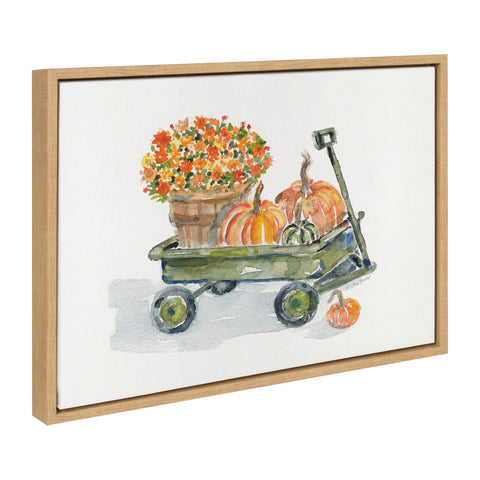 Sylvie Pumpkin Wagon Framed Canvas by Patricia Shaw