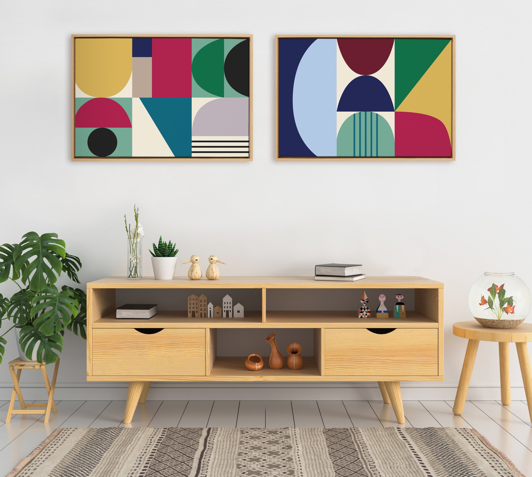 Sylvie MCM Pattern 10 and 11 Framed Canvas by Rachel Lee of My Dream Wall