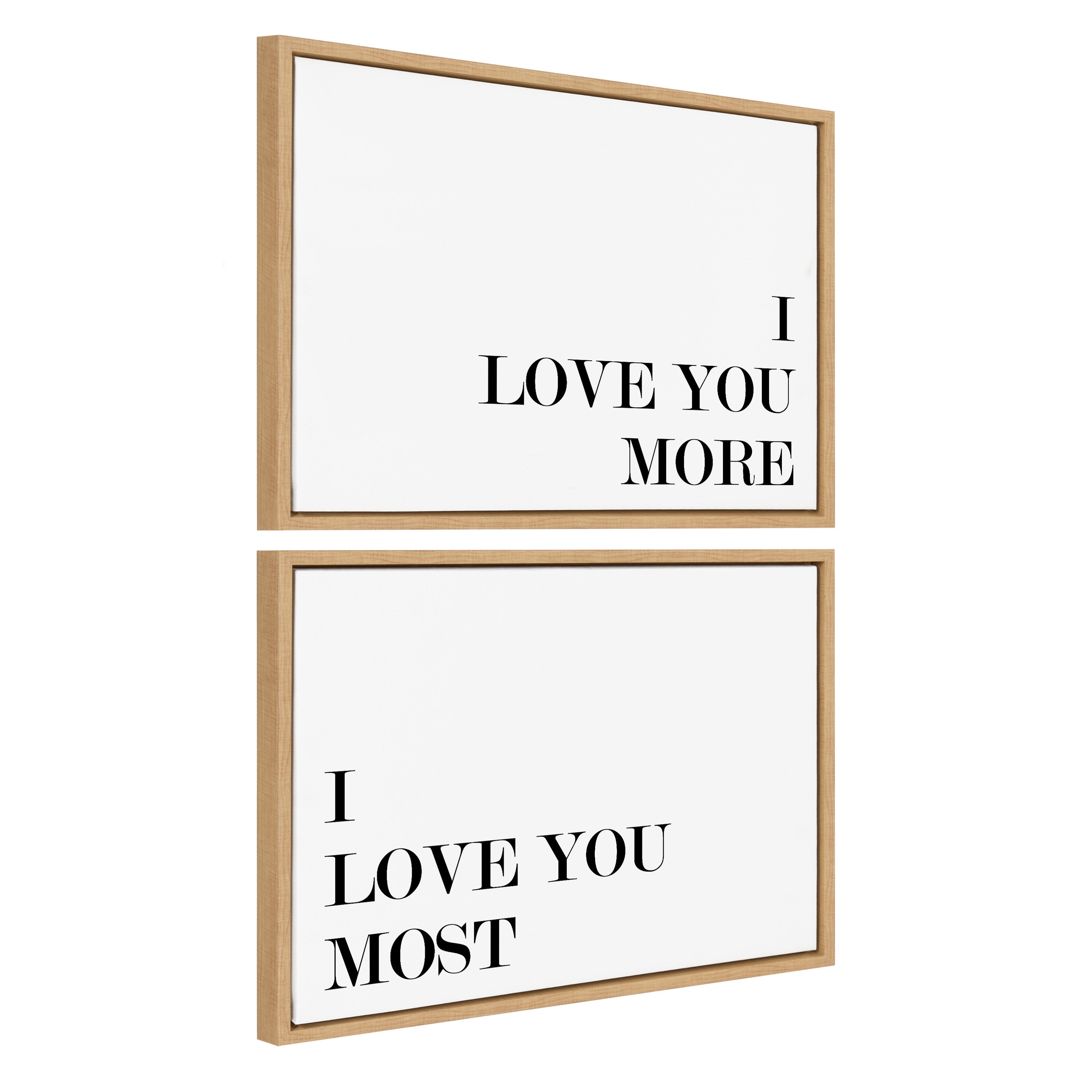 Sylvie I Love You More and I Love You Most Framed Canvas Art Set by Maggie Price of Hunt and Gather Goods