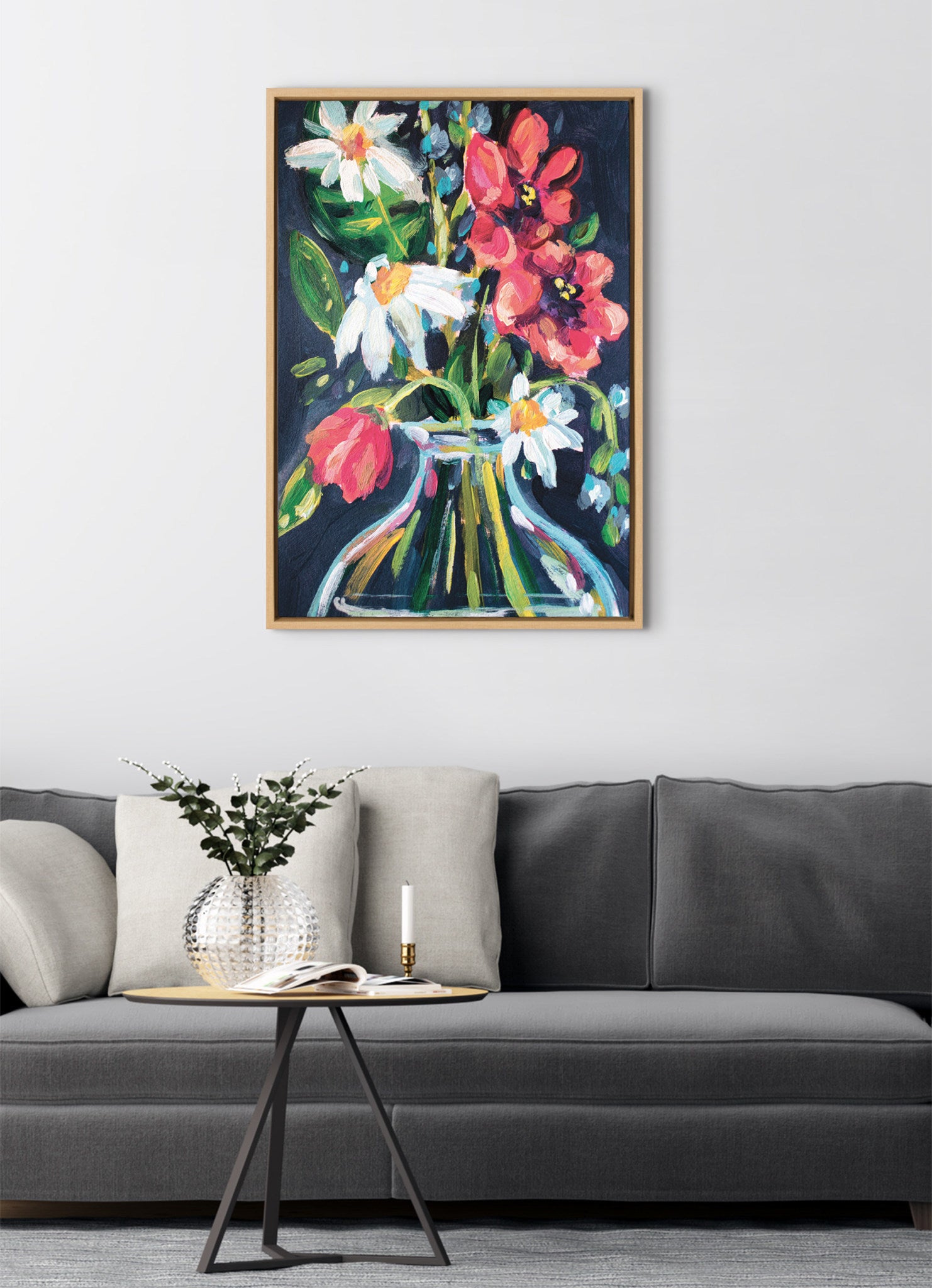 Sylvie Romantic Silhouettes Framed Canvas by Rachel Christopoulos