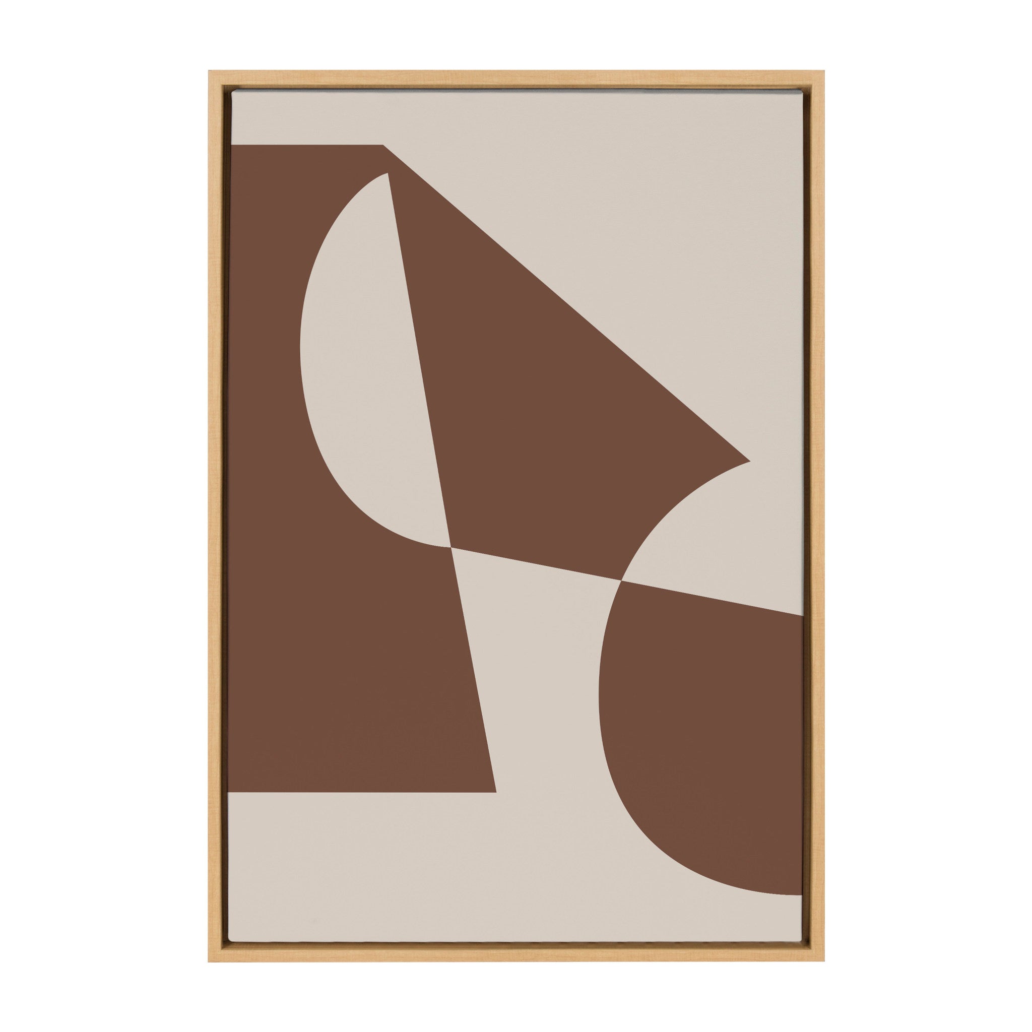 Sylvie Eye Catching Sleek Abstract 5 Brown and Beige Framed Canvas by The Creative Bunch Studio