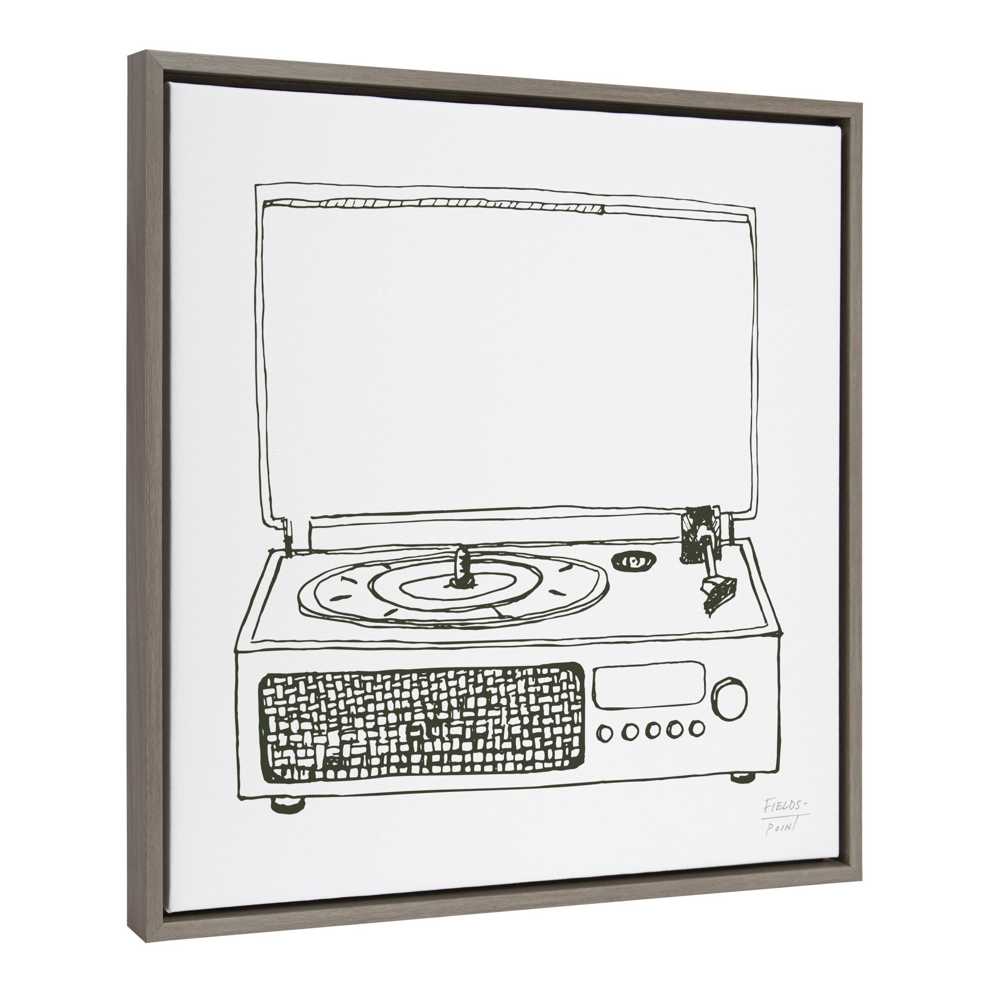 Sylvie Victrola Record Player Framed Canvas by Statement Goods
