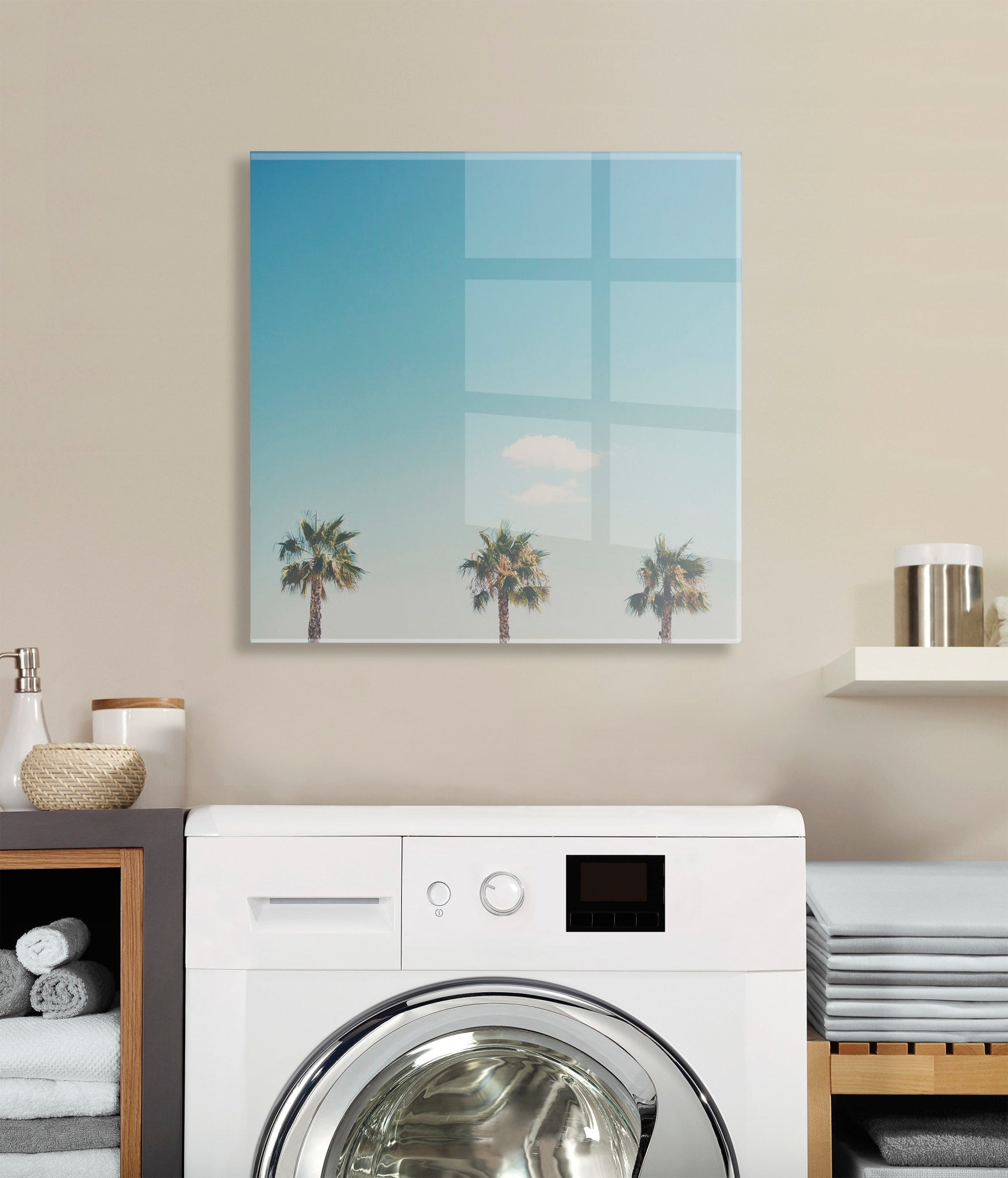 A Trio Of Palm Trees Floating Acrylic Art by Laura Evans