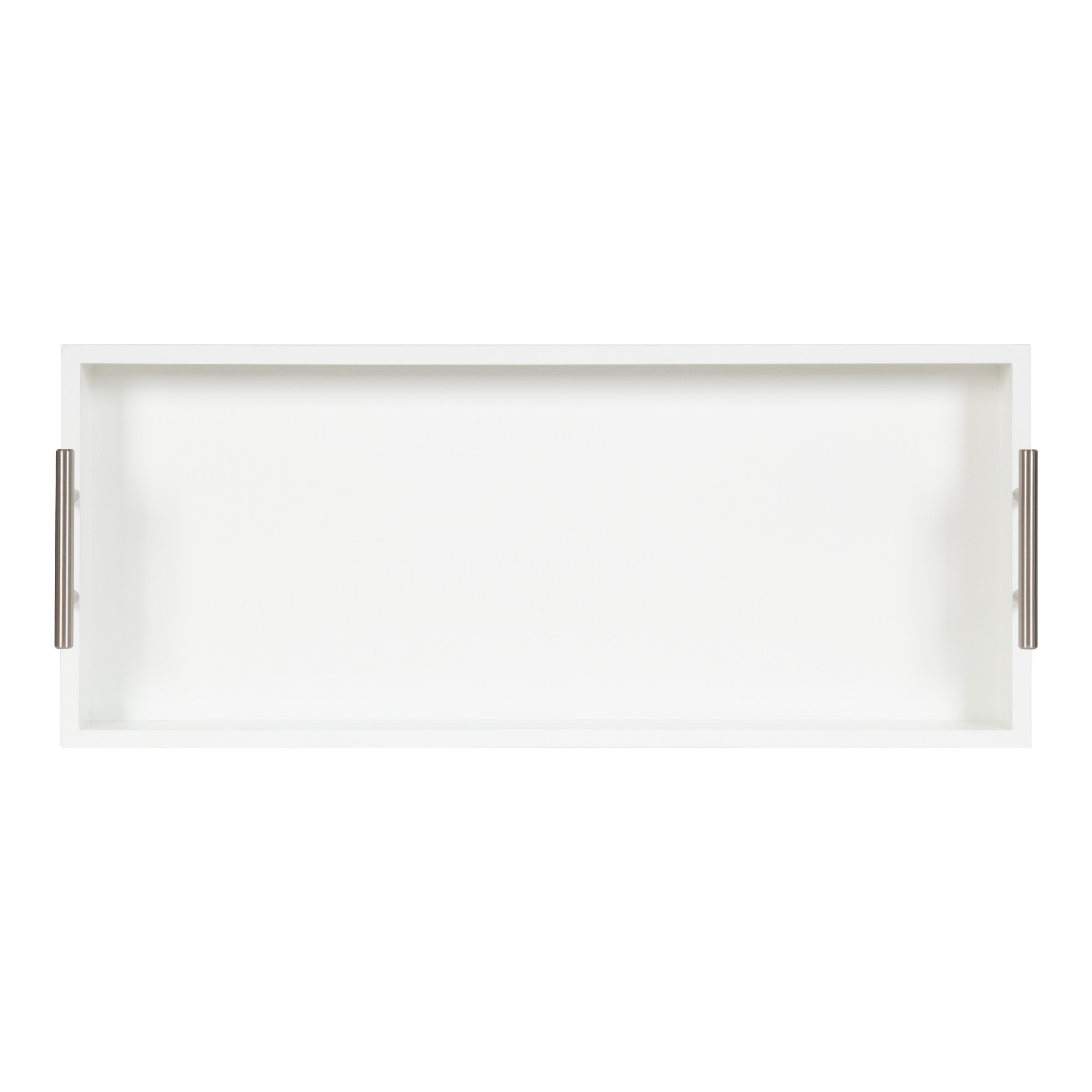 Kate and Laurel Bayville Wooden Decorative Tray - 10x24 - White