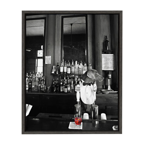 Sylvie Dog Bartender Framed Canvas by Robin A. Bell