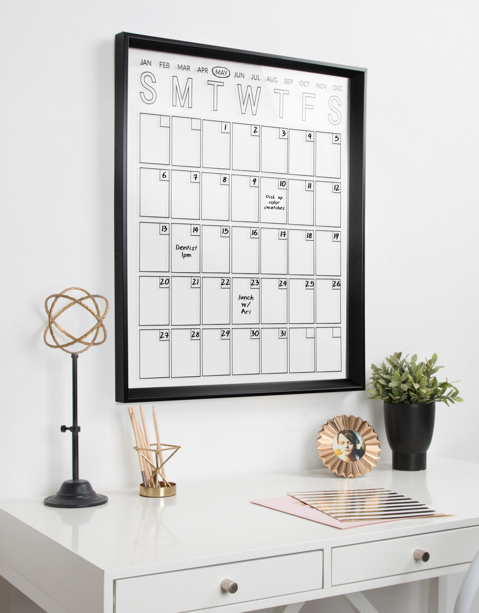 Kate and Laurel Calter Modern Acrylic Dry Erase Wall Calendar