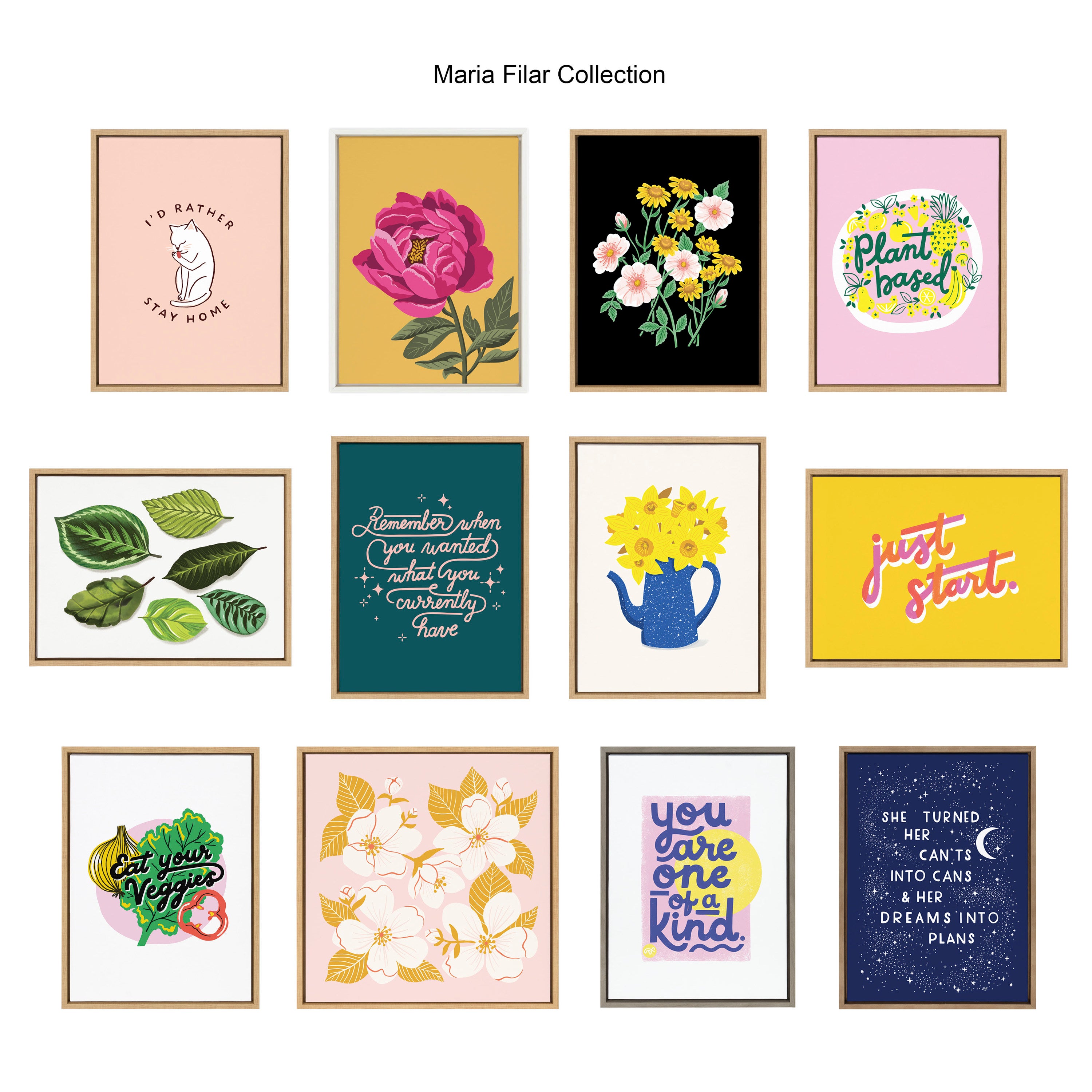 Sylvie Bright Peony Framed Canvas by Maria Filar