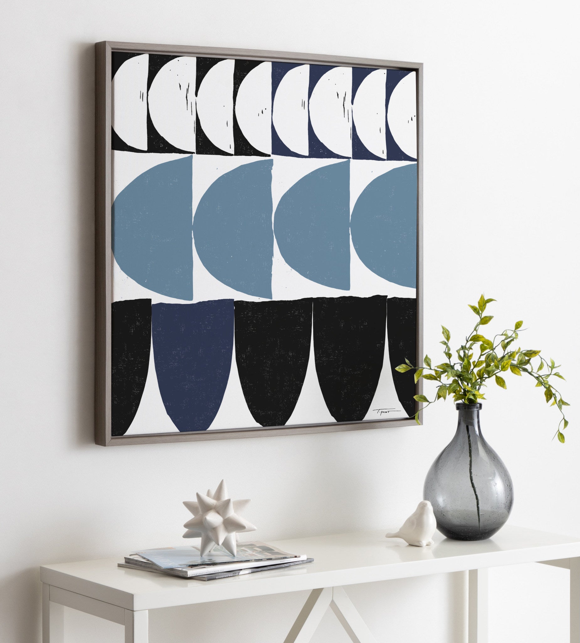 Sylvie Arches in Blue Framed Canvas by Statement Goods