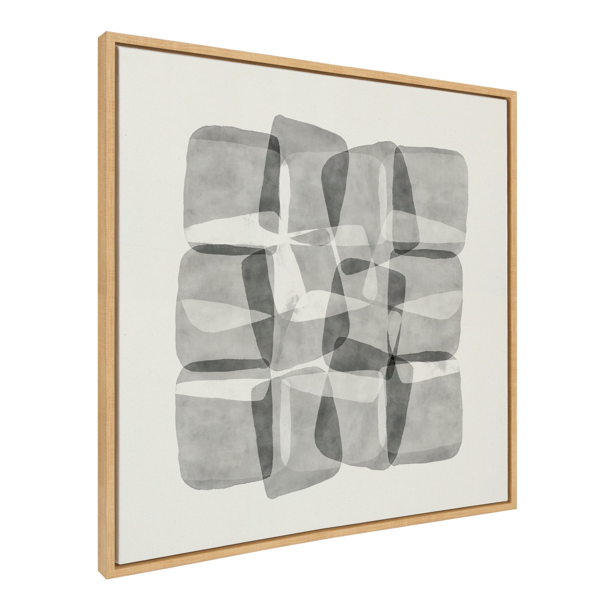 Sylvie Neutral Mod Abstraction Black and White Framed Canvas by Amy Lighthall