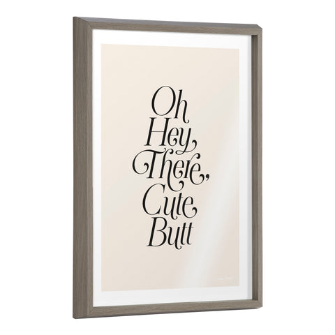 Blake Nice Butt Framed Printed Glass by Leonora Jennifer Benza of Yellow Heart Art