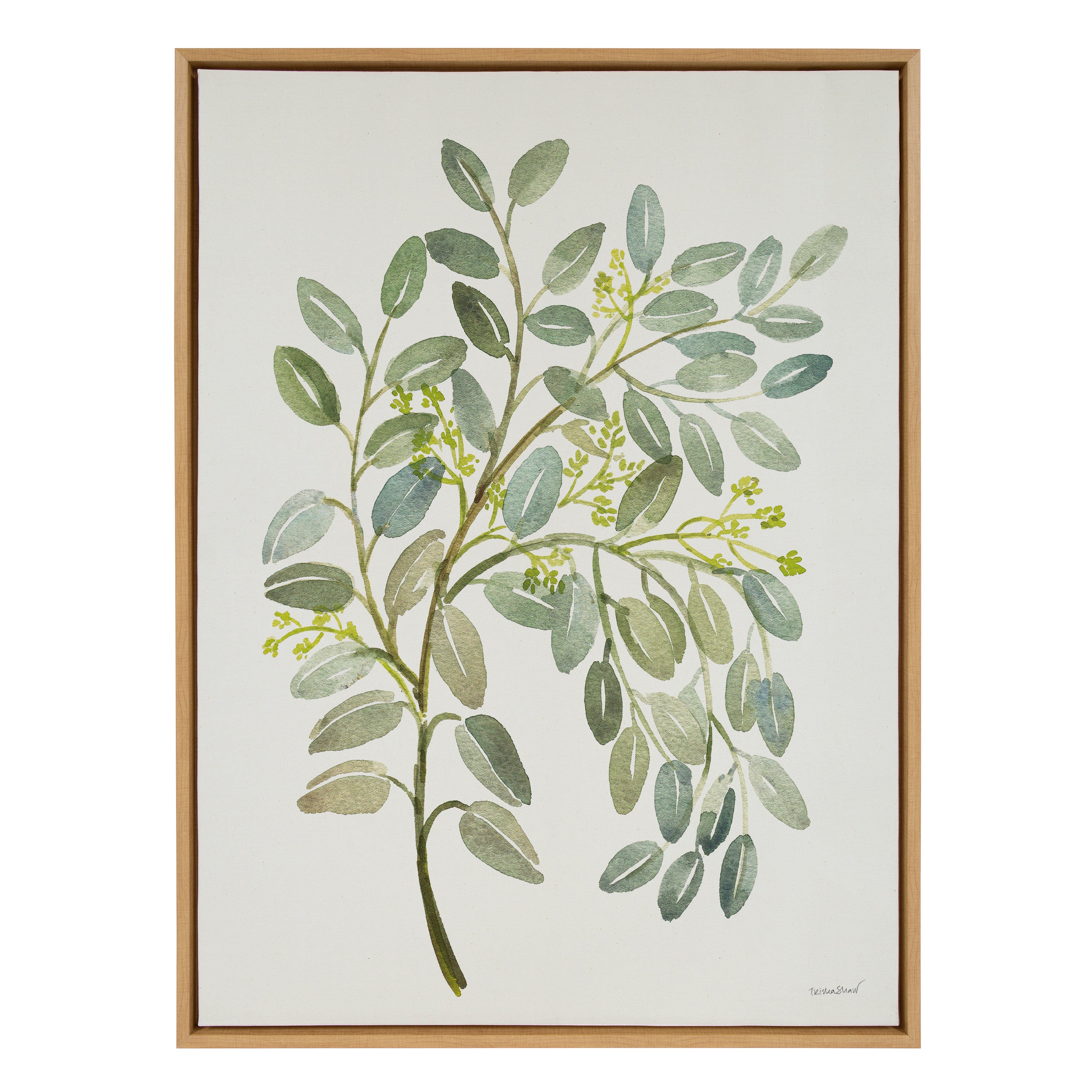 Sylvie Pale Leaves Framed Canvas by Patricia Shaw