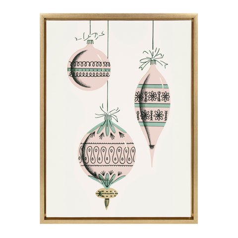 Sylvie Vintage Ornaments Framed Canvas by Corinna Buchholz of Piddix