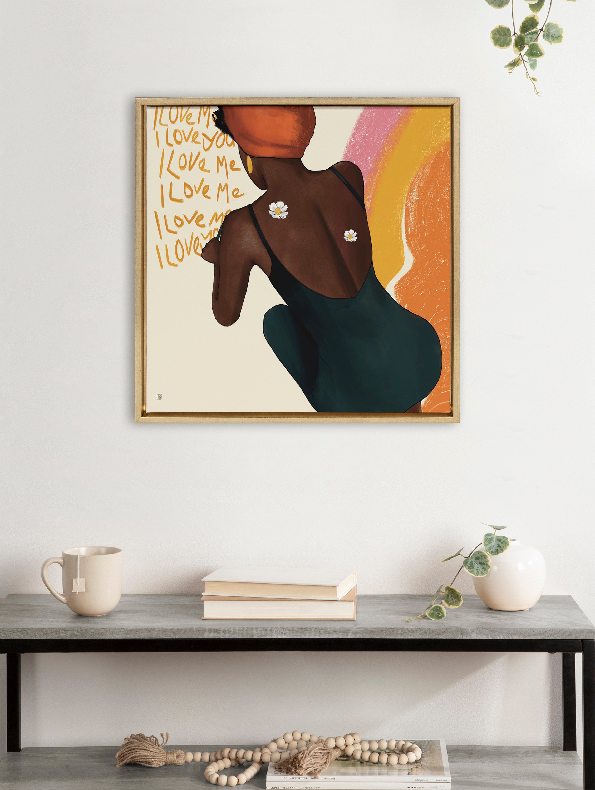 Sylvie I Love Me I Love You Framed Canvas by Mary Joak