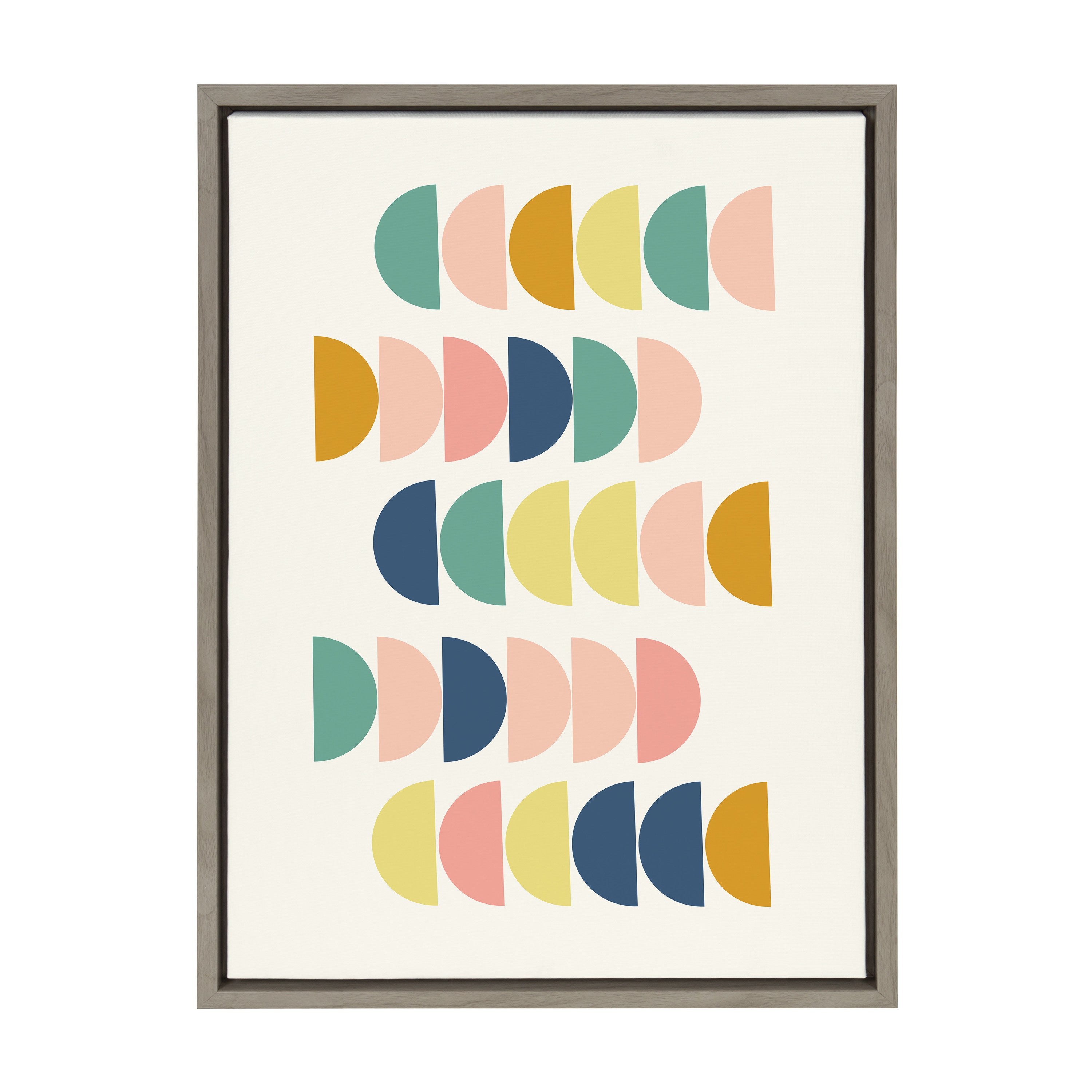 Sylvie Simple Shapes in Soft Colors Framed Canvas by Apricot and Birch