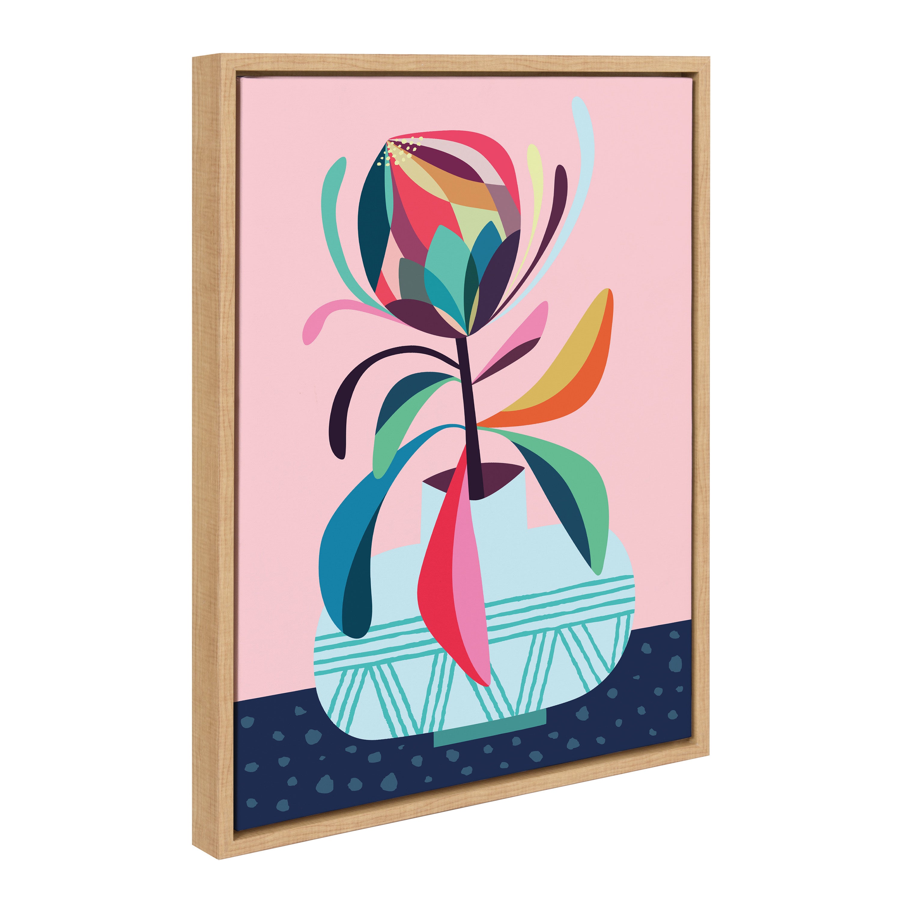 Sylvie Mid Century Modern Protea Framed Canvas by Rachel Lee of My Dream Wall