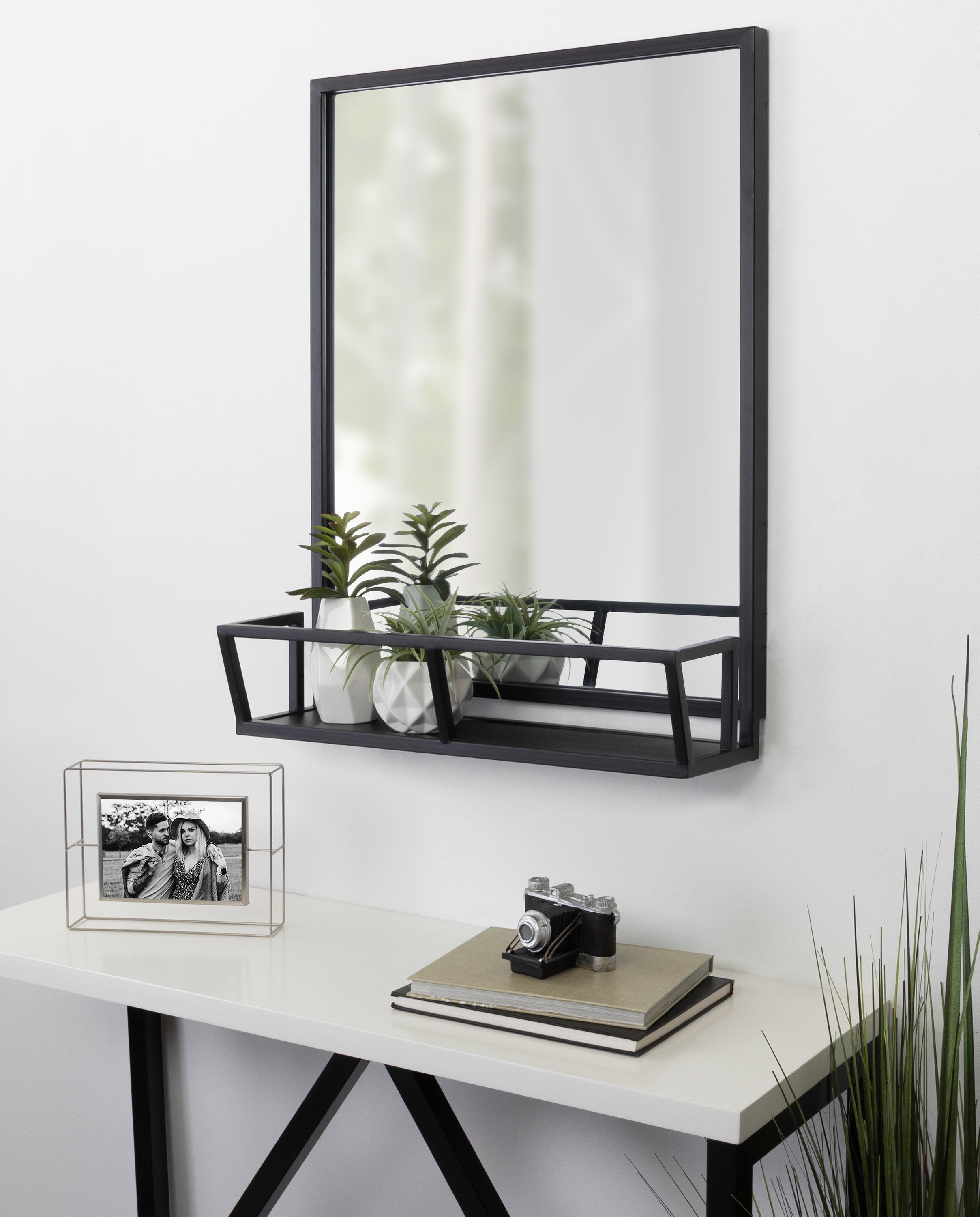 Jackson Metal Framed Mirror with Shelf