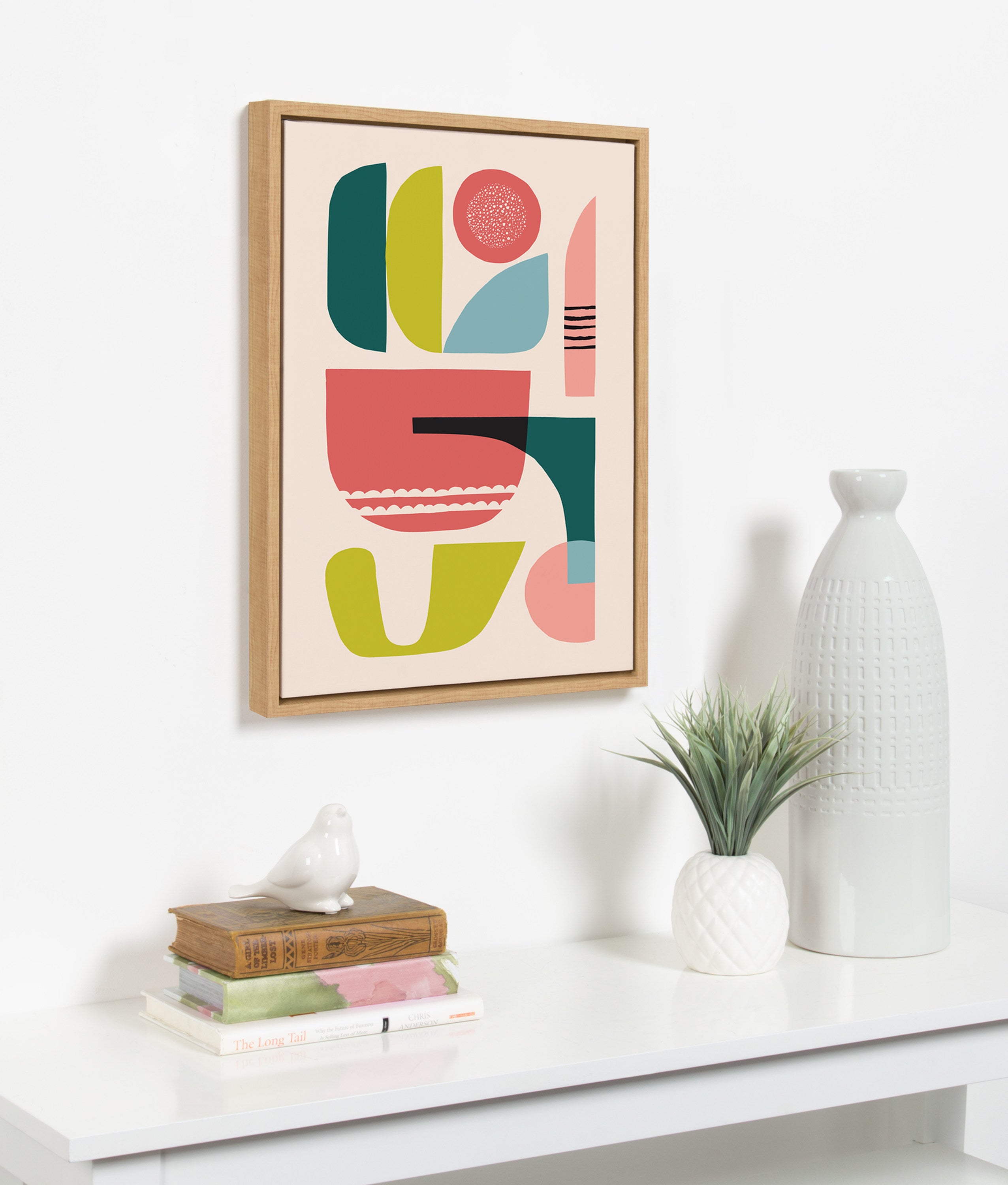 Sylvie Mid Century 5 Framed Canvas by Rachel Lee of My Dream Wall