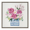 Sylvie Pink Blooms in Chinoiserie Framed Canvas by Patricia Shaw