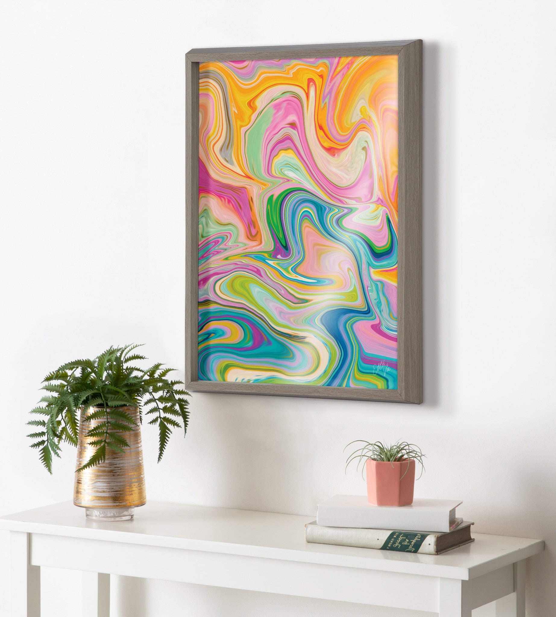 Blake Marble 27 Framed Printed Glass by Jessi Raulet of Ettavee