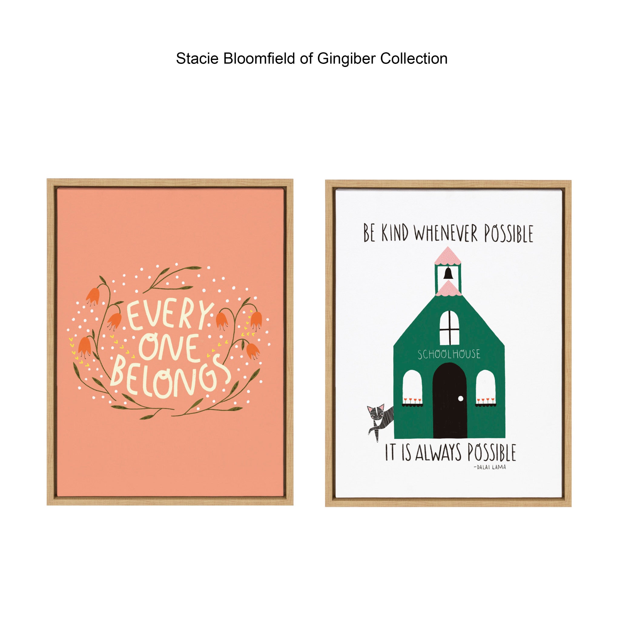 Sylvie Be Kind Whenever Possible Framed Canvas by Stacie Bloomfield of Gingiber