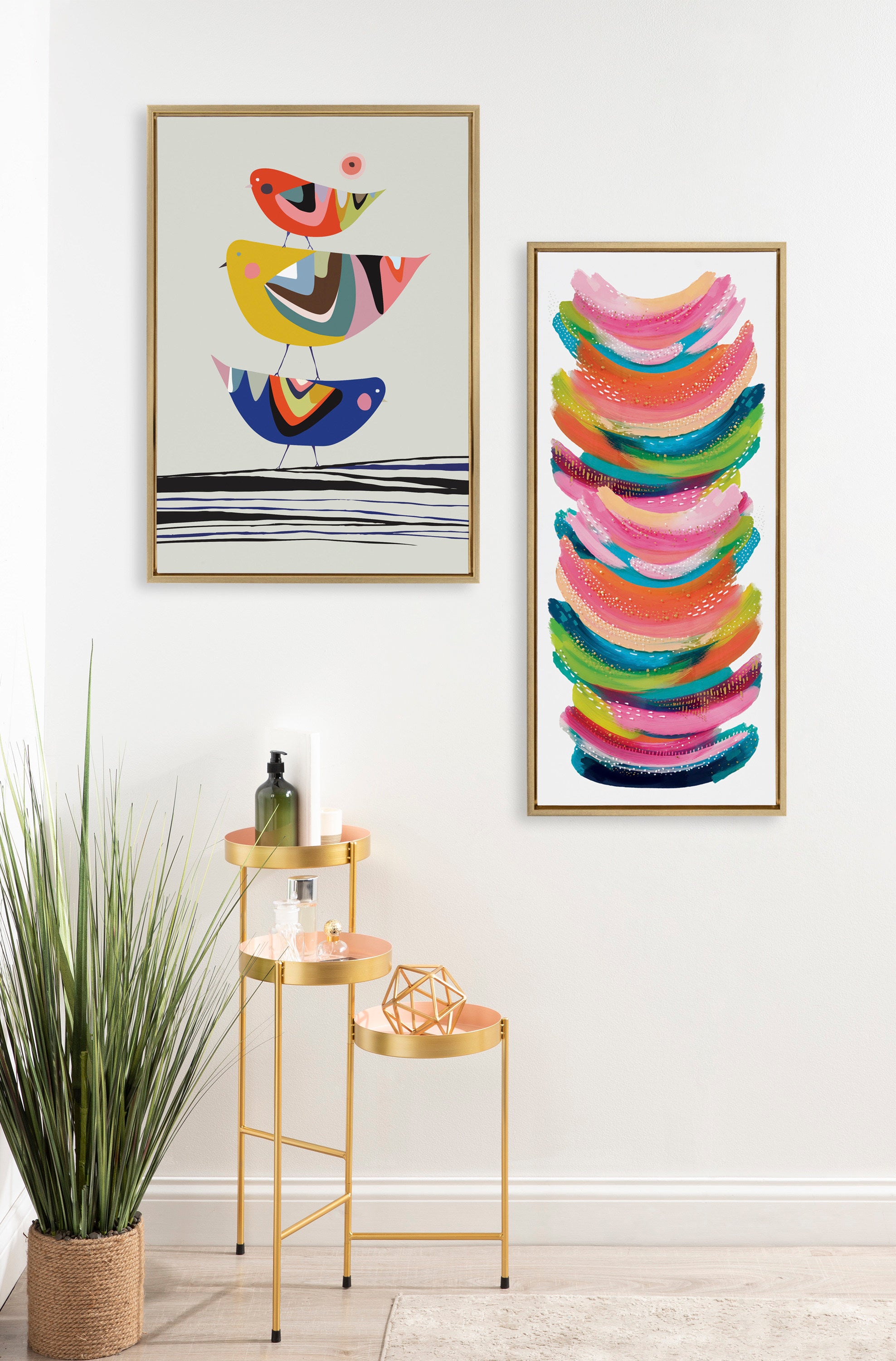 Sylvie Bright Abstract Framed Canvas by Jessi Raulet of Ettavee