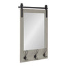 Cates Wood Framed Wall Mirror with Hooks