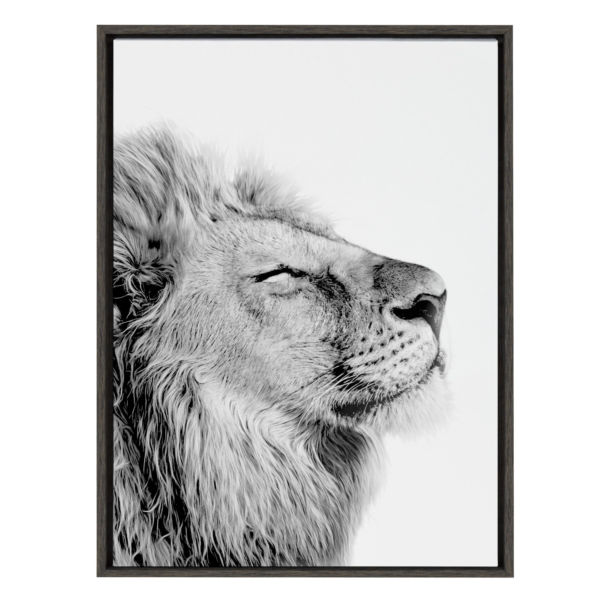 Sylvie Self Actualizing Lion Framed Canvas by Amy Peterson