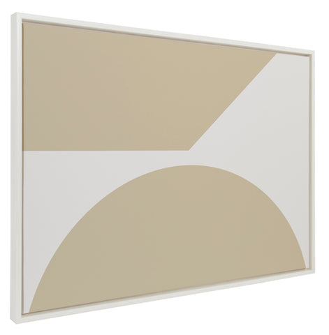 Sylvie Minimal Max Mod I Soft Neutral Framed Canvas by The Creative Bunch Studio