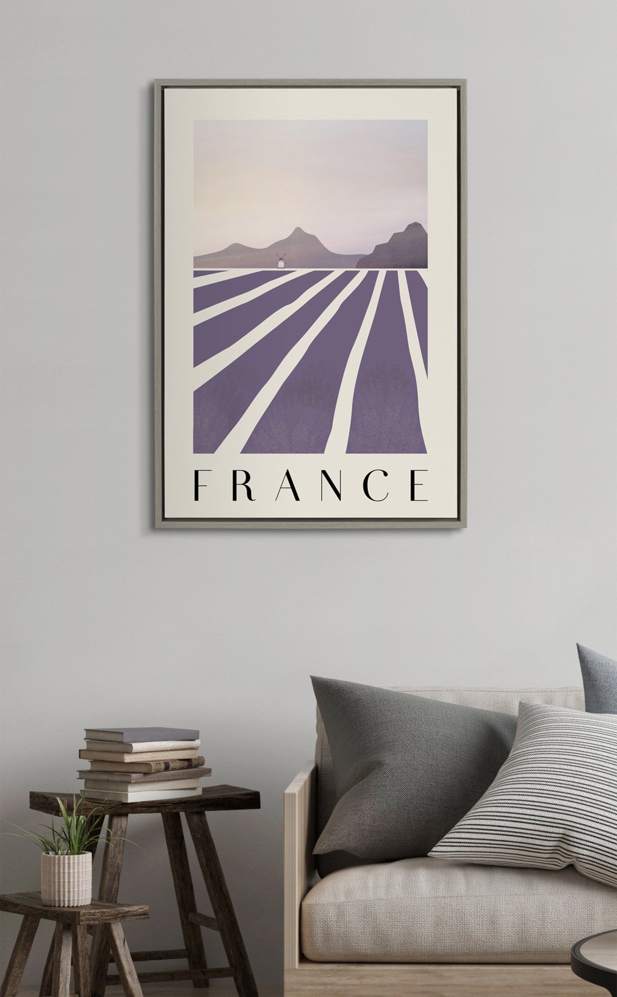 Kate and Laurel x Chay O. Collaboration Travel Poster France Framed Canvas  Wall Art, 23x33 Gray, Decorative Travel Art Print for Wall – kateandlaurel