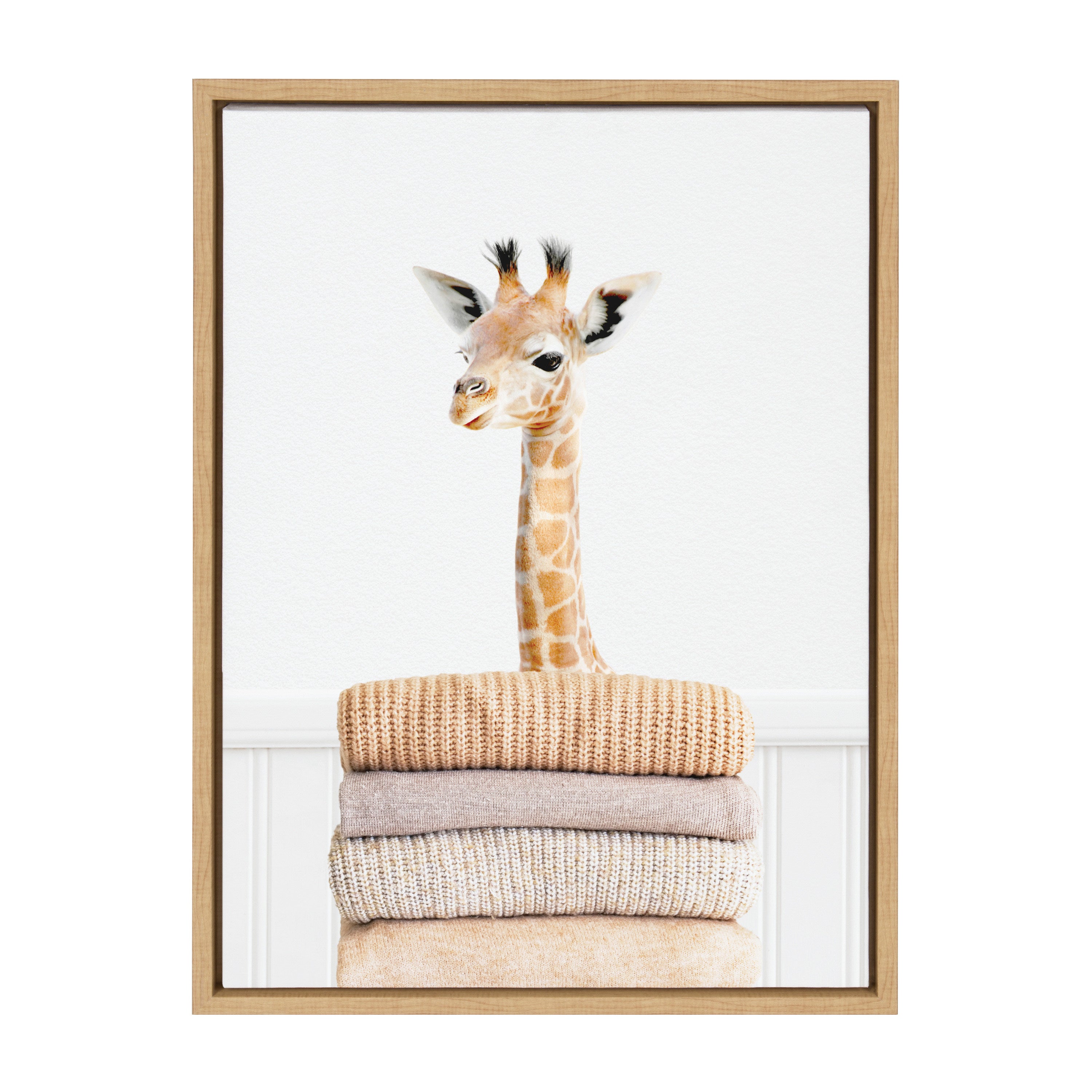 Sylvie Fold Giraffe Framed Canvas by Amy Peterson Art Studio