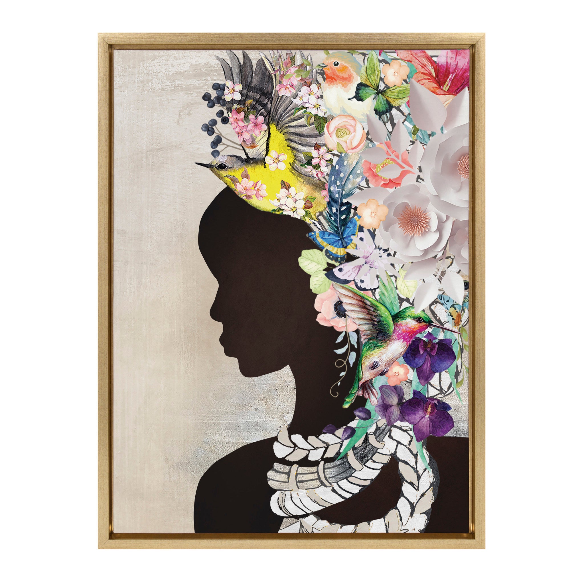 Sylvie Natural Woman Framed Canvas by Nikki Chu
