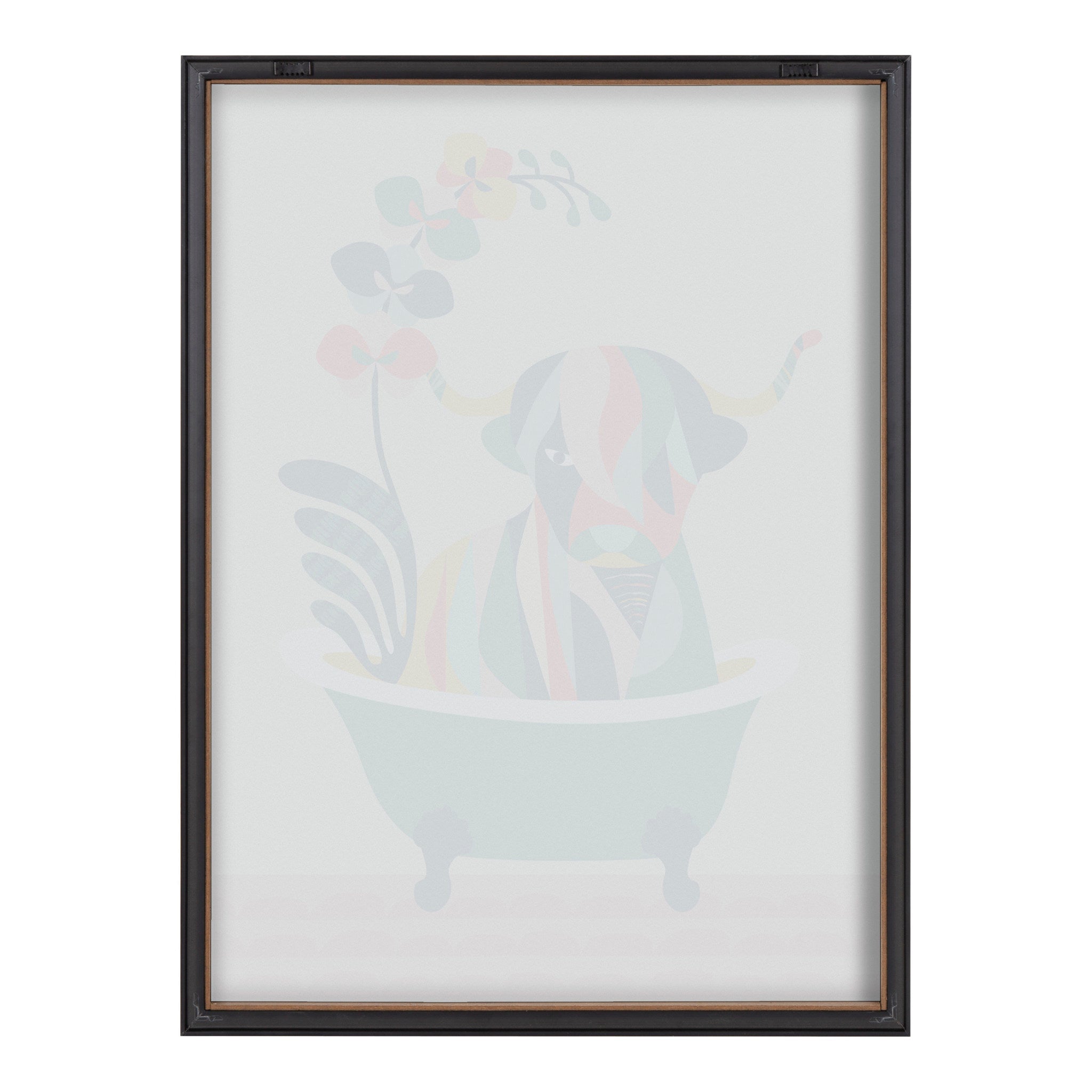 Blake Mid Century Modern Cow in Bathtub Framed Printed Glass by Rachel Lee of My Dream Wall
