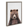 Sylvie Cute Bear Color Framed Canvas by Simon Te of Tai Prints
