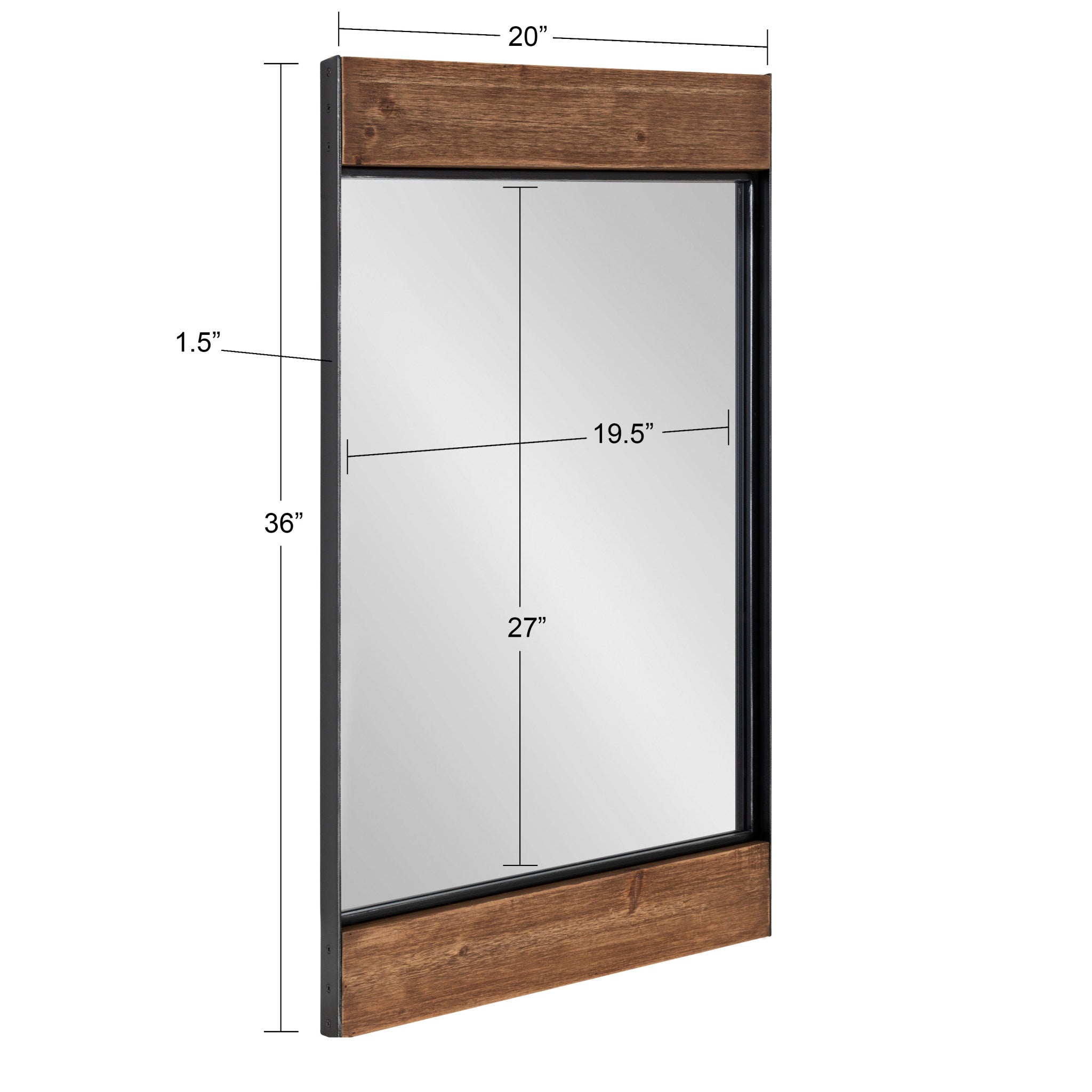 Kincaid Wood and Metal Framed Wall Mirror