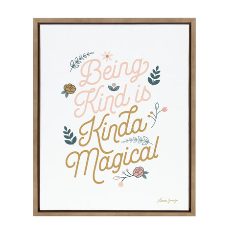 Sylvie Being Kind is Kinda Magical v2 Framed Canvas by Yellow Heart Art